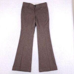 Banana Republic Trousers 4 Martin Fit Brown Wool Blend Wide Leg Career Academia